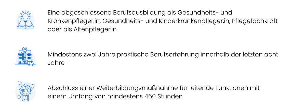 Vorraussetzung für die Weiterbildung als Pflegedienstleitung